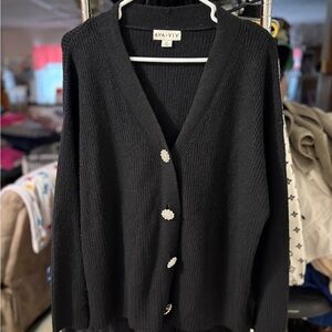 Ava & Viv Women's Black Cardigan Sweater
